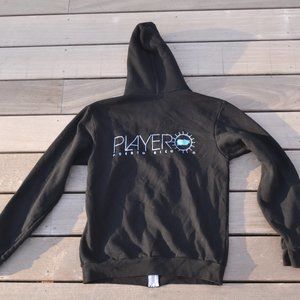 black and teal surfing hoodie